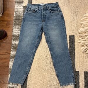 GRLFRND Women’s Straight Leg Jeans in Medium Blue Wash